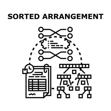 Data sorting arranging processing information organization concept Illustrazione stock