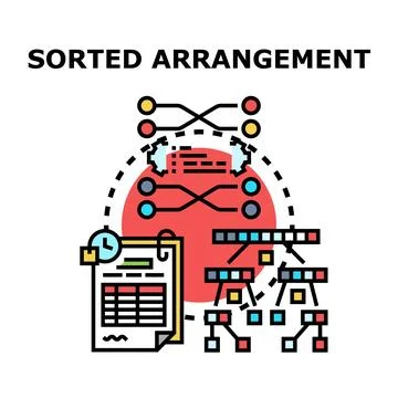 Data sorting arranging processing information organization concept Stock Illustration