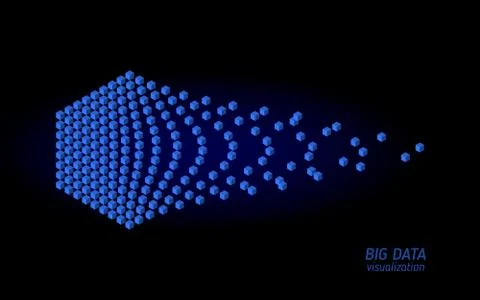 Data sorting from chaos to system. Stockillustratie