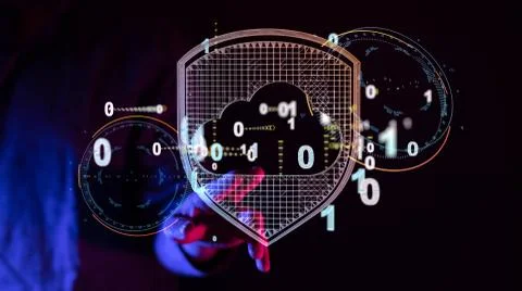A Data sorting flow process. Big data stream futuristic infographic. Stock Photos
