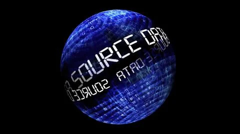 Data source concept on rotating sphere Stock Illustration