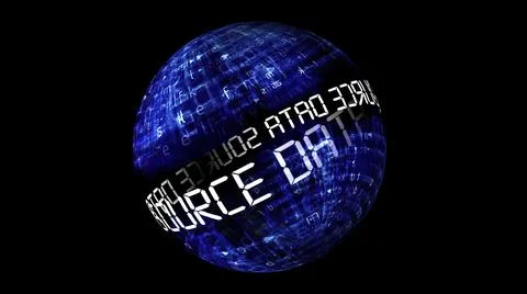 Data source concept on rotating sphere Stock Illustration