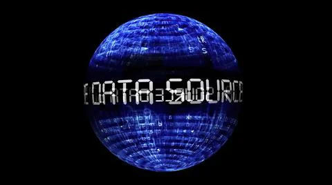 Data source concept on rotating sphere Stock Illustration