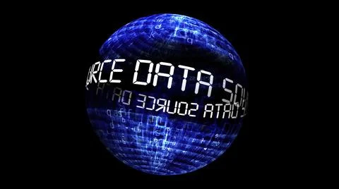 Data source concept on rotating sphere Stock Illustration