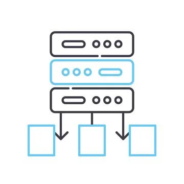 Data source line icon, outline symbol, vector illustration, concept sign Stock Illustration