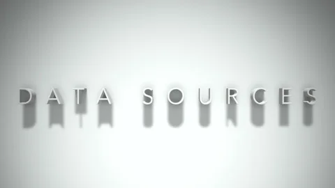 Data sources 3D title animation with shadows on a white background Stock Footage 297818430