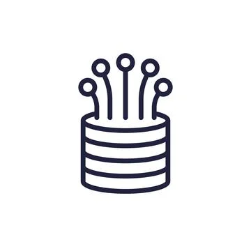 Data sources icon in line style Stock Illustration