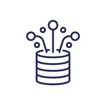 Data sources line icon on white イラスト素材