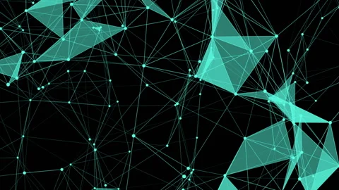 The data space.Abstract futuristic, polygonal space with a dark background with Stock Footage 95297493