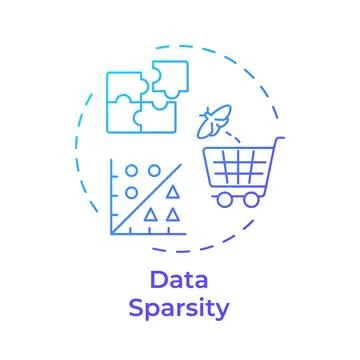 Data sparsity blue gradient concept icon Stock Illustration
