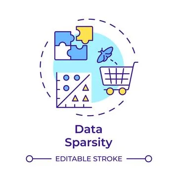 Data sparsity multi color concept icon Stock Illustration