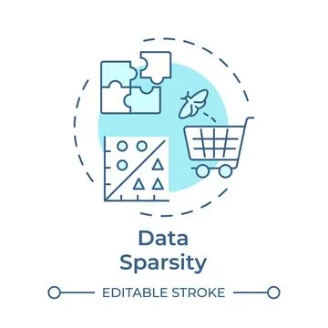 Data sparsity soft blue concept icon Stock Illustration