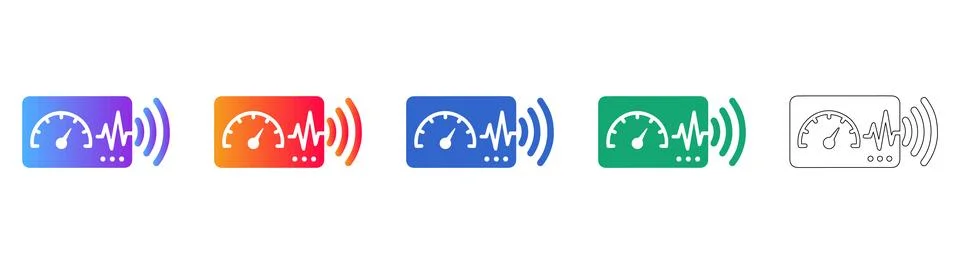Data Speed and Signal Strength Icons Stock Illustration