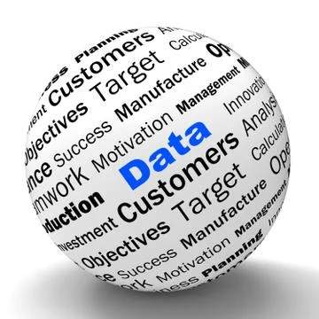 Data sphere definition means digital information or database Illustrazione stock