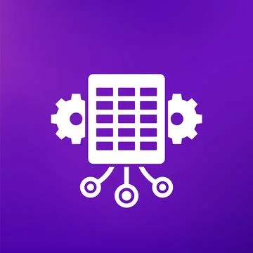 Data to a spreadsheet icon for apps and web Stock Illustration