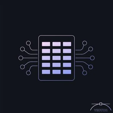 Data to a spreadsheet icon with a gradient Stock Illustration
