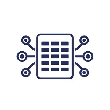 Data to a spreadsheet icon Stock Illustration
