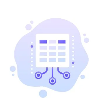 Data to spreadsheet icon, vector design Stock Illustration