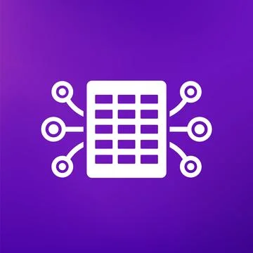 Data to a spreadsheet icon, vector Stock Illustration