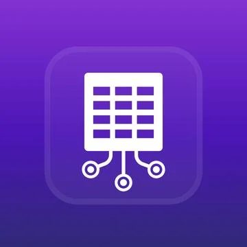 Data to spreadsheet icon for web Stock Illustration