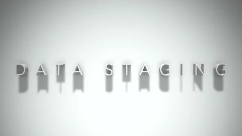 Data staging 3D title animation white text on a white background Stock Footage 299429536