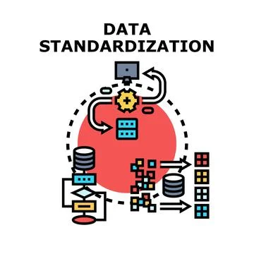 Data standardization process streamlining information management concept Stock Illustration