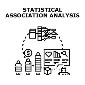 Data statistical association analysis exploring customer behavior Stock Illustration