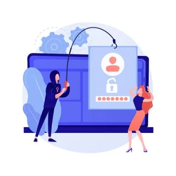 Data stealing malware abstract concept vector illustration. Illustrazione stock