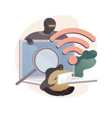 Data stealing malware abstract concept vector illustration. イラスト素材