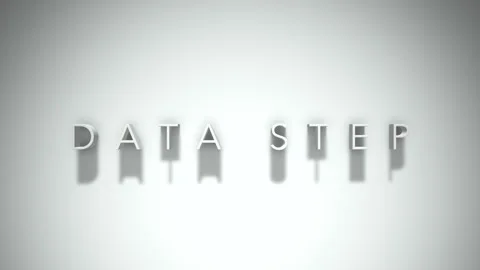 Data step 3D title animation with shadows on a white background Stock Footage 297517868