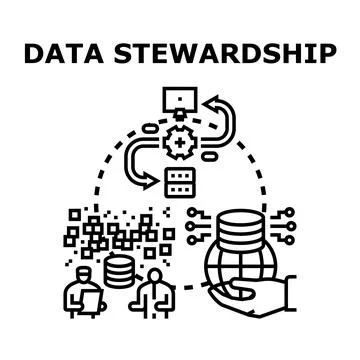 Data stewardship and secure information management concept Stock Illustration