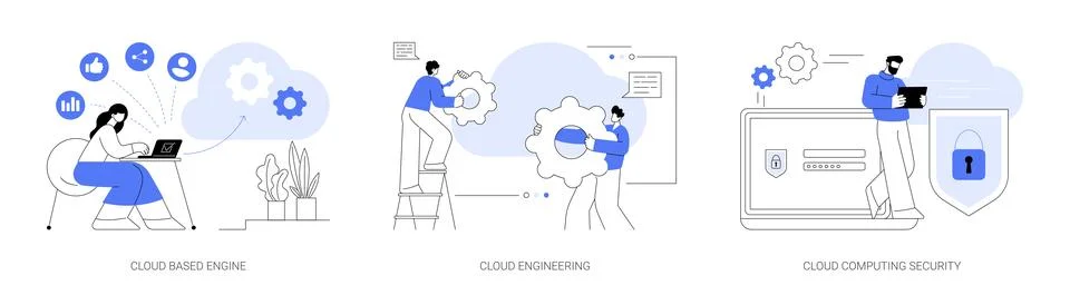 Data storage abstract concept vector illustrations. 库存插图