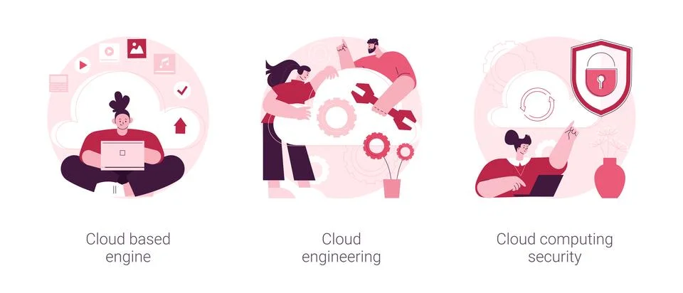 Data storage abstract concept vector illustrations. Stock Illustration