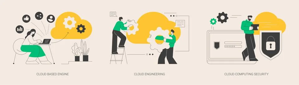 Data storage abstract concept vector illustrations. Stock Illustration