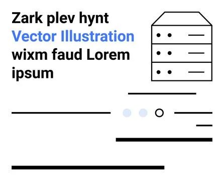 Data Storage and Interface Concept Server Symbol and Abstract Elements Stock Illustration