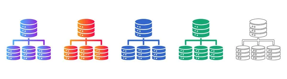Data Storage and Management System Icons イラスト素材