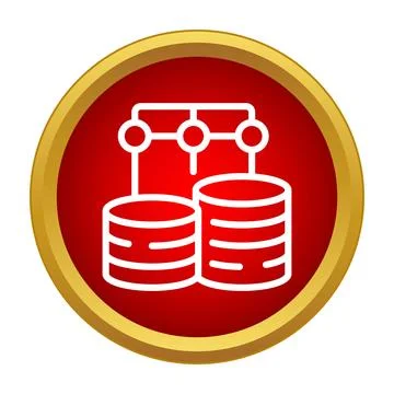 Data storage and networking database icon design Stock Illustration
