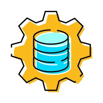 Data storage and processing gear icon 스톡 일러스트