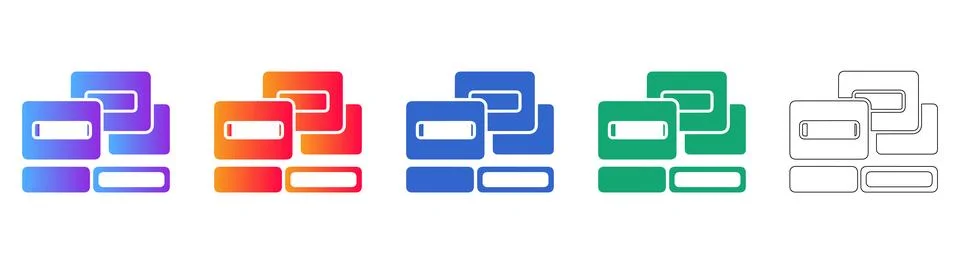 Data Storage and Server Icon Set Illustration