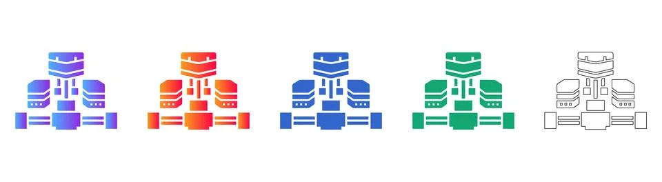 Data Storage and Server Icons Stock Illustration