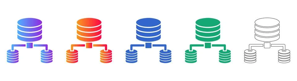 Data Storage and Server Network Icons Stockillustratie