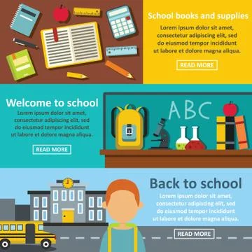 Data storage banner horizontal set, flat style Illustrazione stock