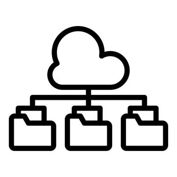 Data storage cloud icon, outline style 스톡 일러스트