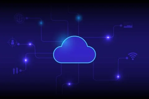 Data storage cloud internet database and data server concept, technology ba.. Illustrazione stock