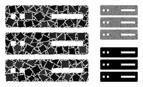 Data storage Composition Icon of Uneven Pieces Stock Illustration