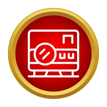Data storage computer server icon on red background 스톡 일러스트