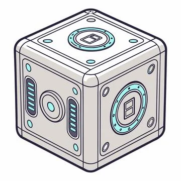 Data Storage Concept Cube Icon Vector Illustration Stock Illustration