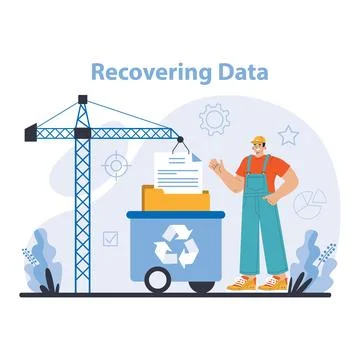 Data storage concept. Flat vector illustration. 스톡 일러스트