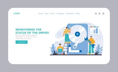 Data storage concept. Flat vector illustration. Stock Illustration