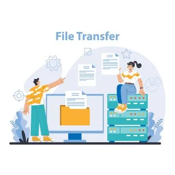 Data storage concept. Flat vector illustration. Illustrazione stock